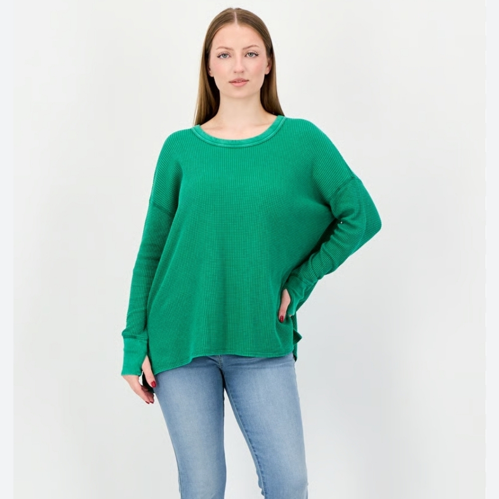 Offline by Aerie Green Waffle Knit Top US XS